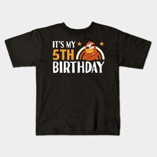 It's My 5th Birthday Sloths Gifts Kids T-Shirt